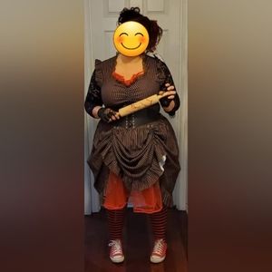 Belle Poque Steampunk Gothic Victorian Ruffled Dress Sleeveless